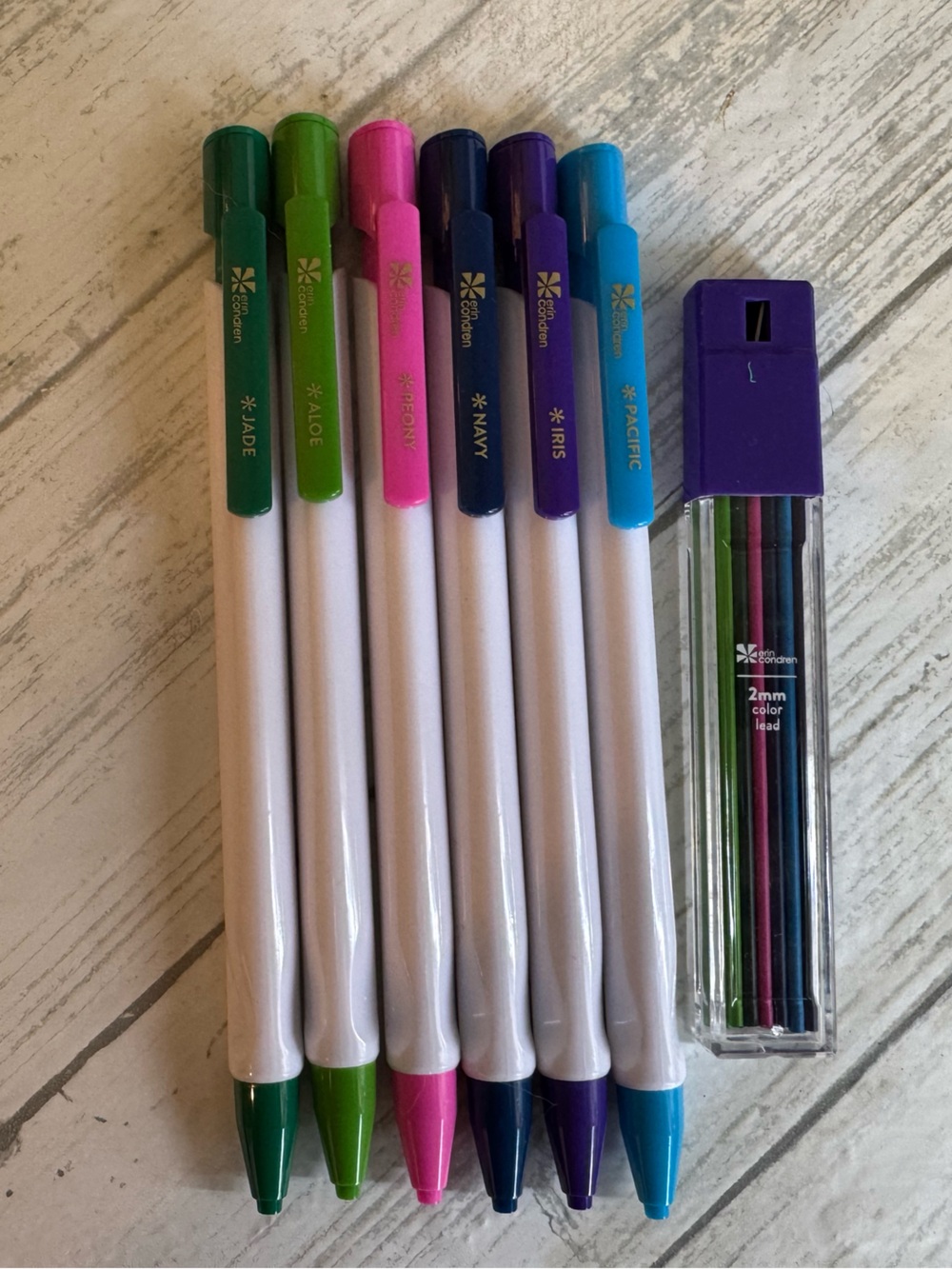 Assorted White Barrel Color Pens with Colored Caps and Tips